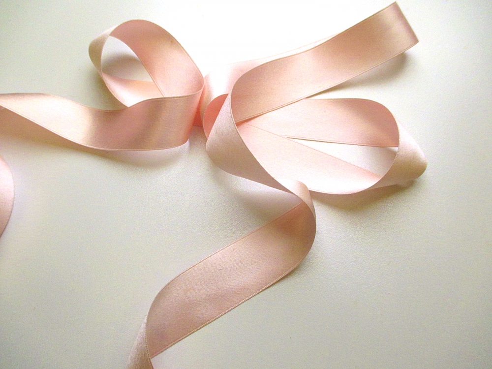 Rococo Pink Satin Striped 1 Organza Ribbon