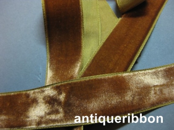 French velvet ribbon vintage brown