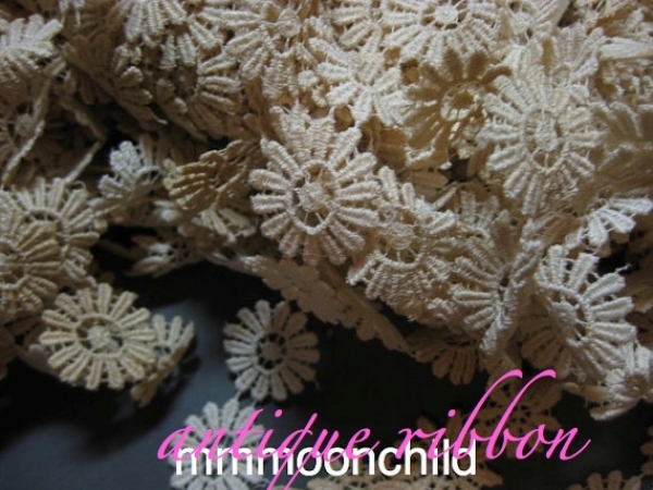 Antique lace flower applique