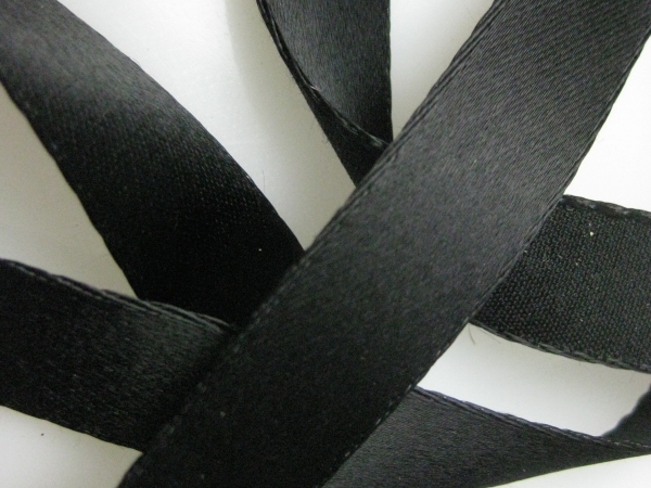 Black narrow satin ribbon