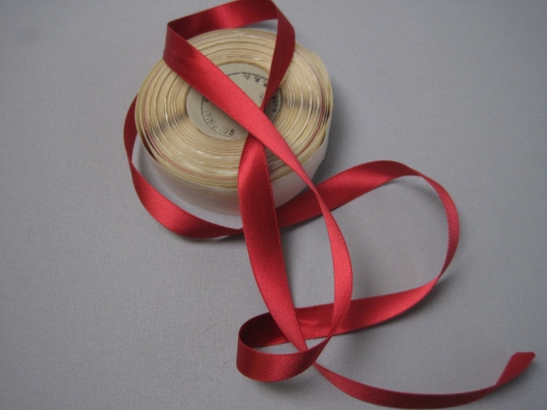 red fabric ribbon