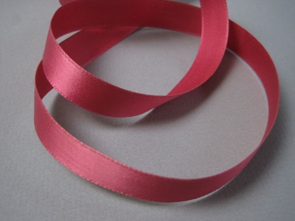 1930s old store stock dark pink satin ribbon