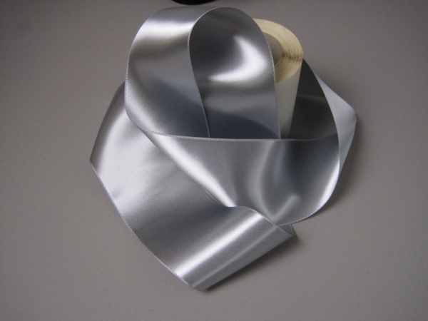 high sheen silver ribbon
