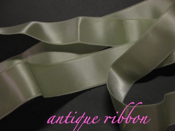 vintage ribbon green satin