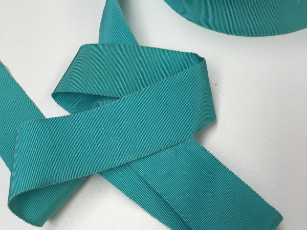 Aqua gros grain ribbon silk and cotton