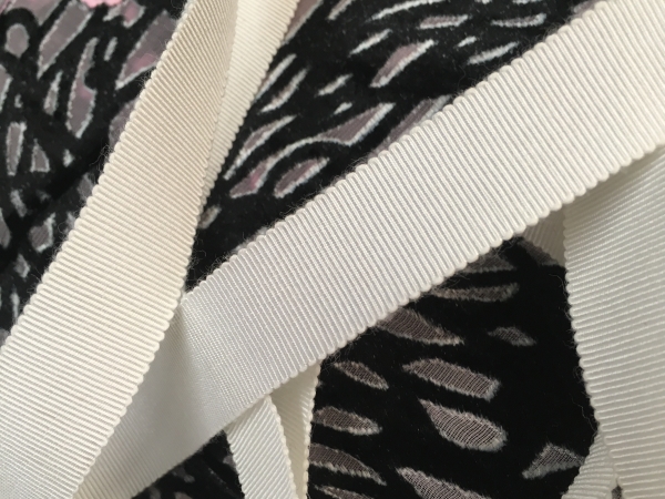 Rayon cotton white grosgrain ribbon