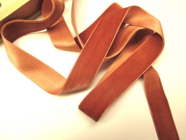 Antique French velvet ribbon