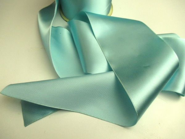 Wide rayon aqua ribbon