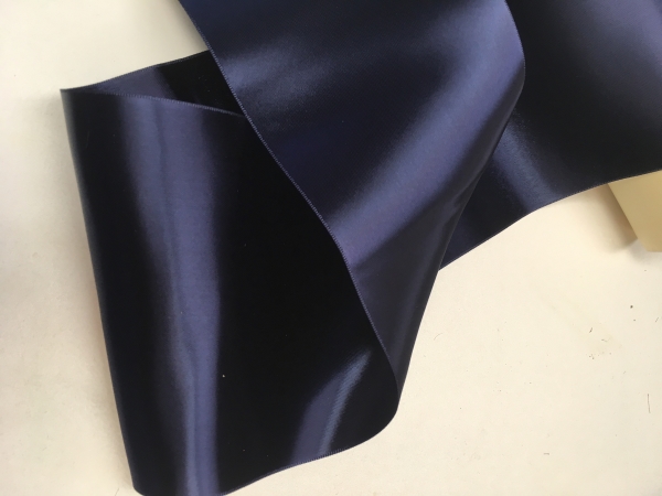 Wide blue ribbon