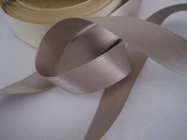 Gray satin ribbon
