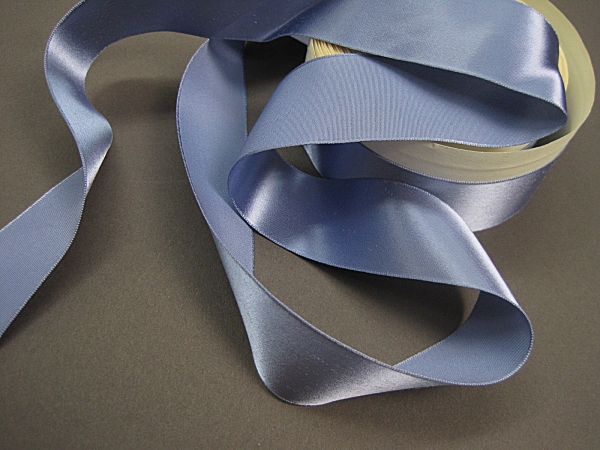 Vintage 30s blue satin ribbon