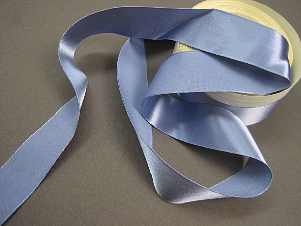 Vintage rayon satin blue ribbon