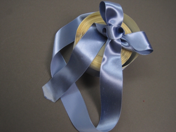Rayon satin bow ribbon slate blue