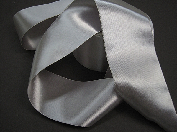 Vintage silver double sided satin ribbon