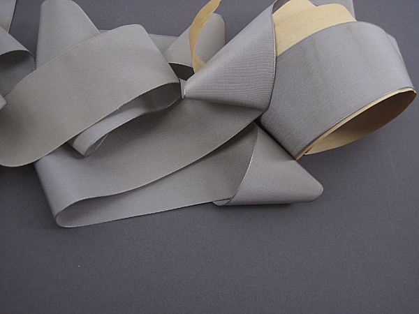 Gray silk faille ribbon
