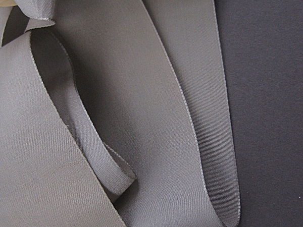 Vintage ribbon Gray silk faille