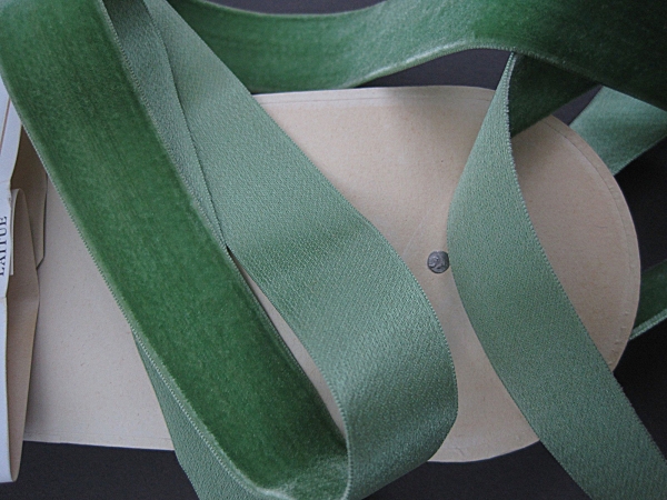 Vintage green velvet ribbon