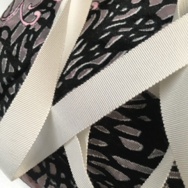 Rayon cotton white grosgrain ribbon