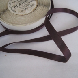 Vintage double sided satin ribbon Deep Eggplant ribbon