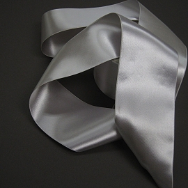 Vintage silver double sided satin ribbon