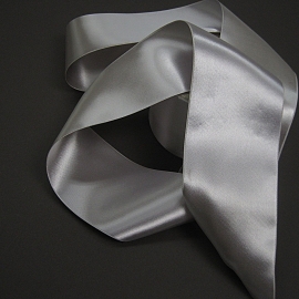 Vintage silver satin wide ribbon double sided finish Vintage silver double sided satin ribbon