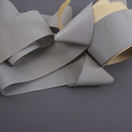 Gray silk faille ribbon