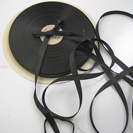 Narrow black ribbon Tubular ribbon