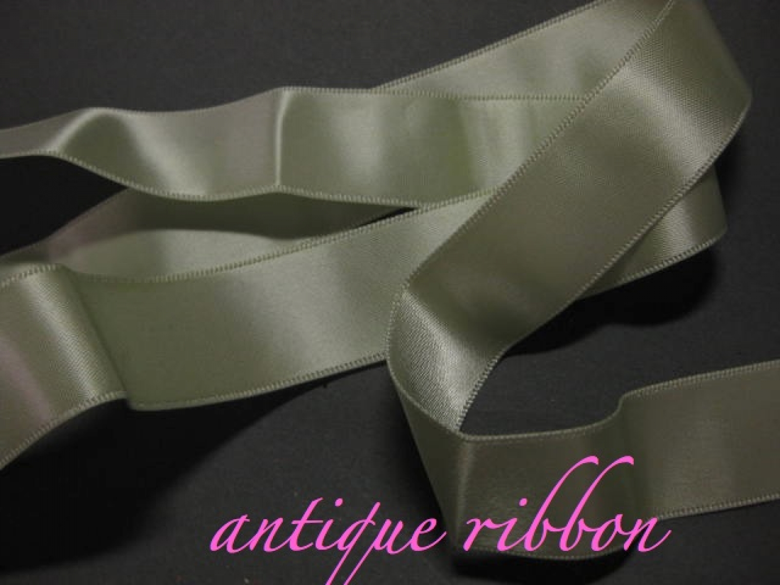 Vintage green Ribbon double sided satin pale lime green