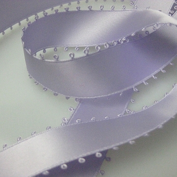 Vintage 50s Swiss lavender double face satin picot ribbon 1 inch wide P049
