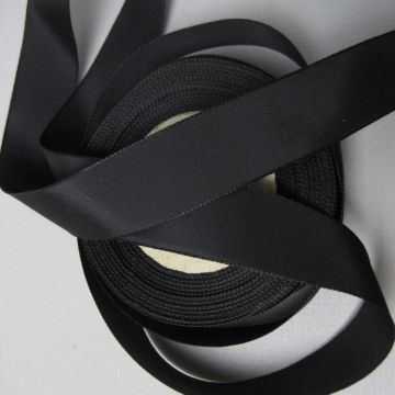 Black rayon faille ribbon quality fabric 1 inch width