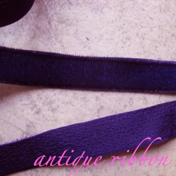 Vintage French velvet ribbon Victorian 1/2 inch purple