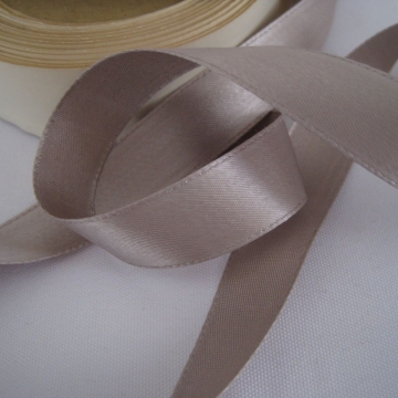 Vintage 30s Gray fabric ribbon Satin Rayon Taupe gray 5/8 inch