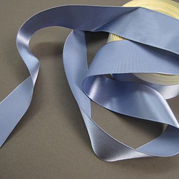 Vintage 30s Slate blue rayon satin ribbon 1 inch wide