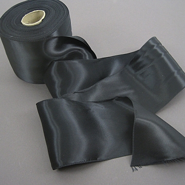 30s Vintage wide black ribbon Double sided satin Black 4-1/4 inch wide 30s Vintage wide black ribbon Double sided satin Black 4-1/4 inch wide