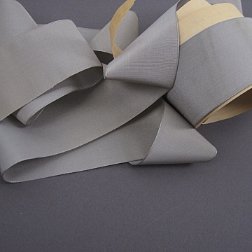 Vintage 20s Rayon and silk Faille ribbon Warm Gray 2 1/4 inch wide
