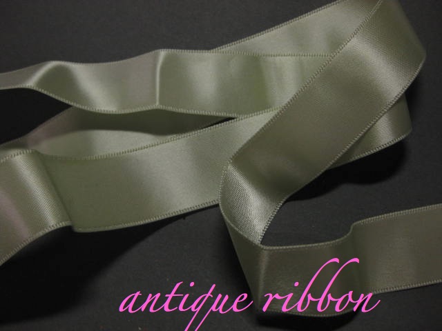Vintage green Ribbon double sided satin pale lime green