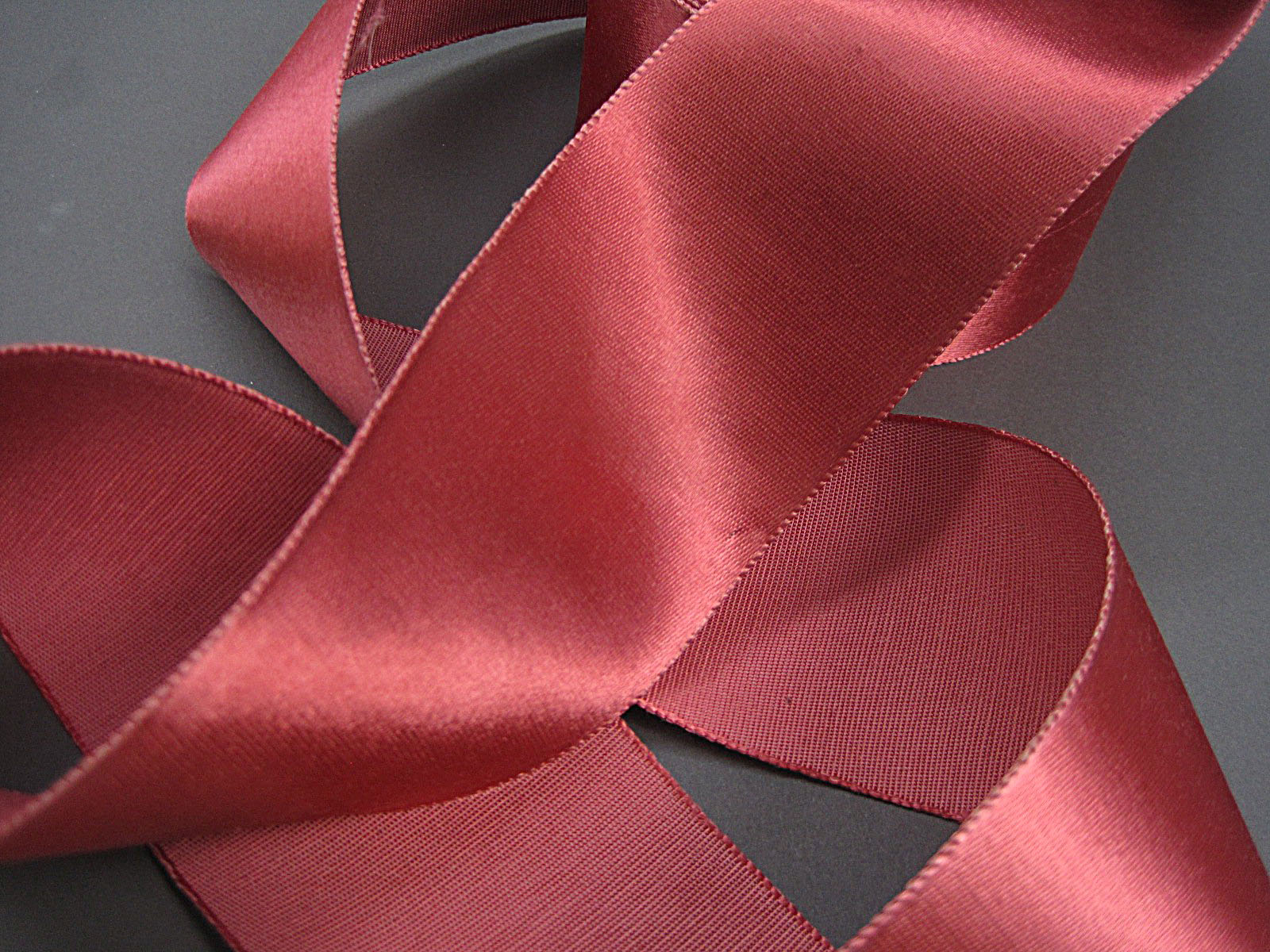 Vintage 30s Heavy gros grain satin Rose ribbon 3 inch wide Antique Ribbon
