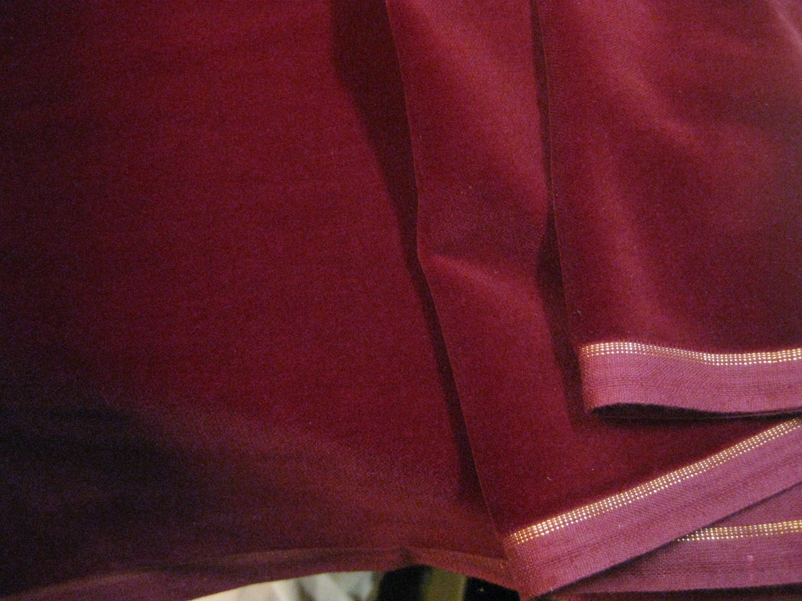 Vintage cotton Velvet fabric dark red Germany | Antique Ribbon